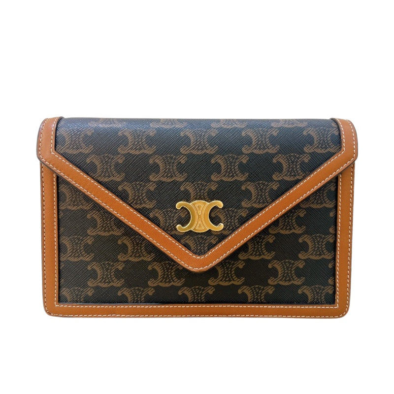 セリーヌ CELINE チェーンウォレットマーゴ 10L462 タン トリオンフキャンバス ユニセックス ショルダーバッグ