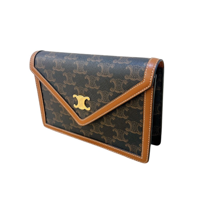 セリーヌ CELINE チェーンウォレットマーゴ 10L462 タン トリオンフキャンバス ユニセックス ショルダーバッグ