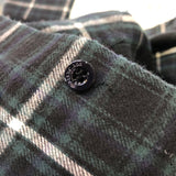 バレンシアガ BALENCIAGA バックロゴ刺繍長袖チェックシャツ 542174 ブラック×グリーン コットン メンズ 長袖シャツ