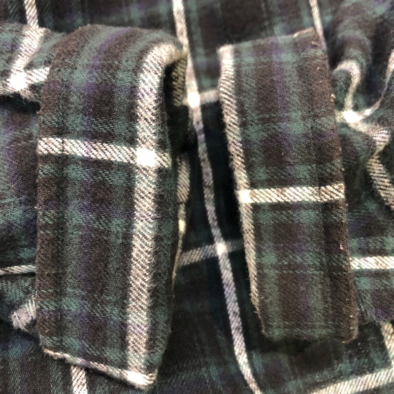 バレンシアガ BALENCIAGA バックロゴ刺繍長袖チェックシャツ 542174 ブラック×グリーン コットン メンズ 長袖シャツ