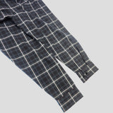 バレンシアガ BALENCIAGA バックロゴ刺繍長袖チェックシャツ 542174 ブラック×グリーン コットン メンズ 長袖シャツ