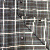 バレンシアガ BALENCIAGA バックロゴ刺繍長袖チェックシャツ 542174 ブラック×グリーン コットン メンズ 長袖シャツ