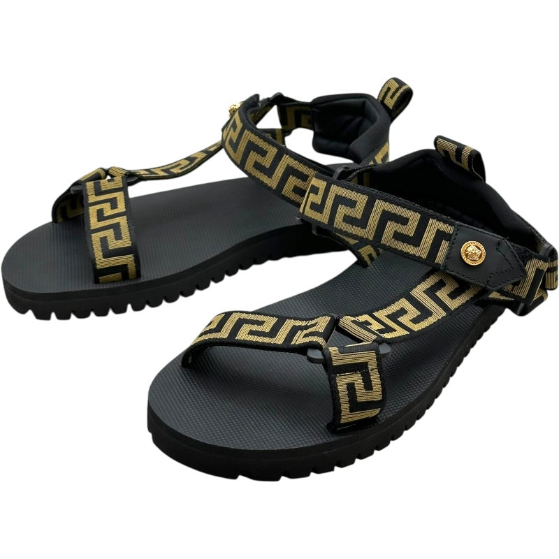 ヴェルサーチ VERSACE ロゴストラップサンダル ブラック レディース 