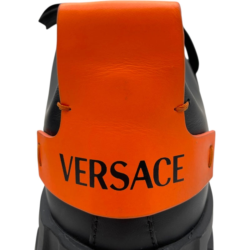 ヴェルサーチ VERSACE ラビリンスローカットスニーカー ブラック レザー メンズ スニーカー