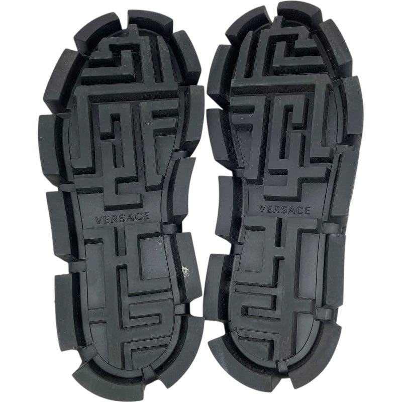 ヴェルサーチ VERSACE ラビリンスローカットスニーカー ブラック レザー メンズ スニーカー