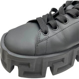 ヴェルサーチ VERSACE ラビリンスローカットスニーカー ブラック レザー メンズ スニーカー