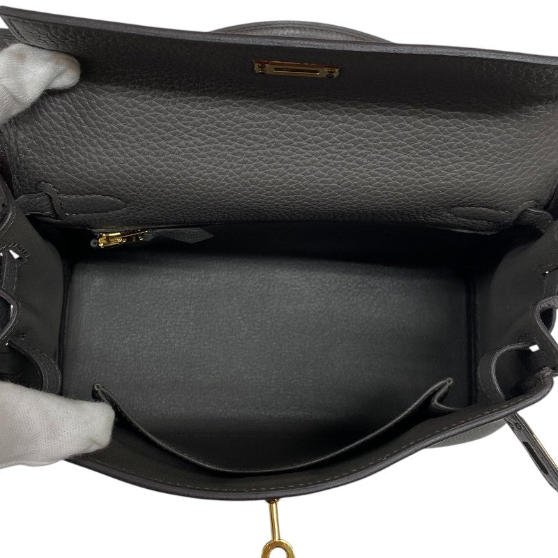 エルメス HERMES ケリー25 内縫い Z刻 エタン ゴールド金具 トゴ レディース ハンドバッグ ショルダーバッグ