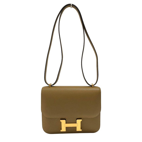 エルメス HERMES コンスタンス3ミニ W刻 クラフト ゴールド金具 シェーブル レディース ショルダーバッグ
