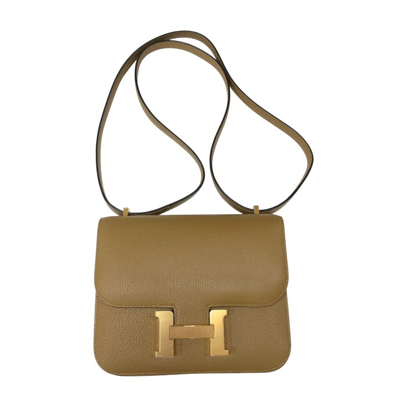 エルメス HERMES コンスタンス3ミニ W刻 クラフト ゴールド金具 シェーブル レディース ショルダーバッグ