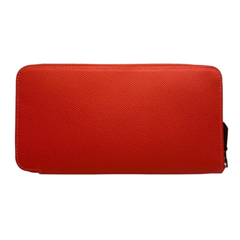 エルメス HERMES アザップロング シルクイン W刻（2024年製) オレンジフィールド/SV金具 エプソン レディース 長財布