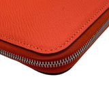 エルメス HERMES アザップロング シルクイン W刻（2024年製) オレンジフィールド/SV金具 エプソン レディース 長財布
