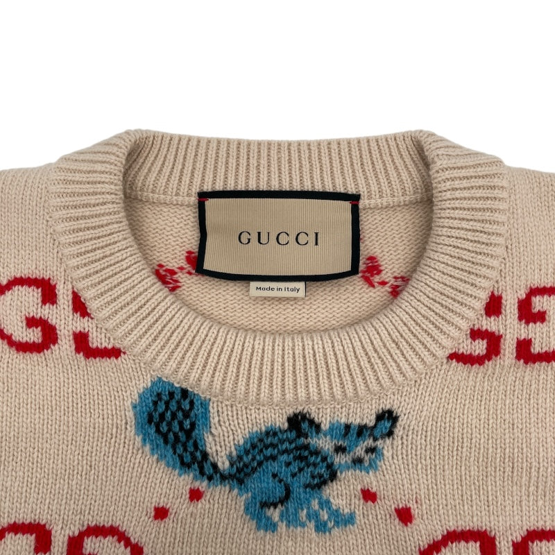 グッチ GUCCI FREYA HARTAS GGニットセーター 661836 ベージュ ウール メンズ セーター