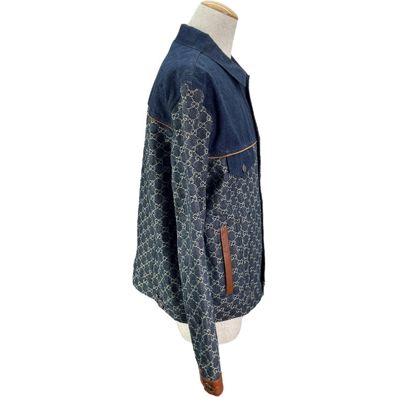 グッチ GUCCI GGロゴ デニムジャケット 649110 ネイビー コットン メンズ デニムジャケット
