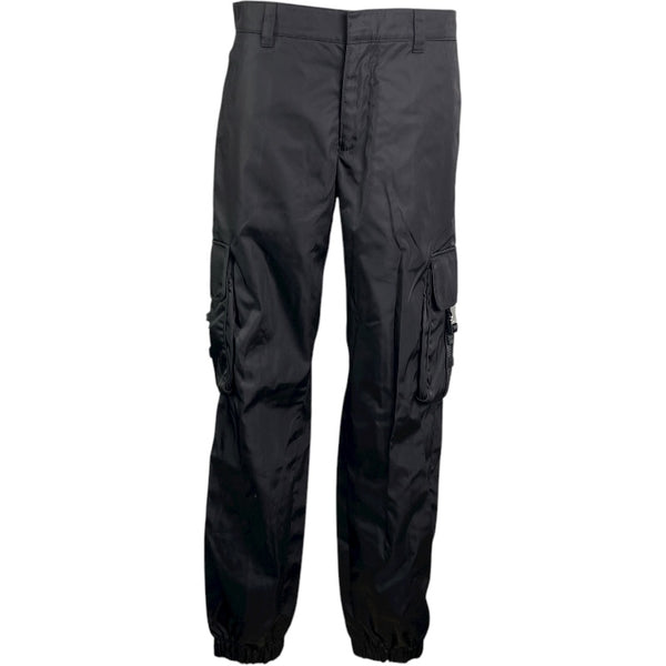 プラダ PRADA トライアングルロゴカーゴパンツ SPH130 ブラック ナイロン メンズ カーゴパンツ