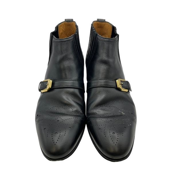 グッチ GUCCI サイドゴアアンクルブーツ 563268 ブラック レザー メンズ ブーツ