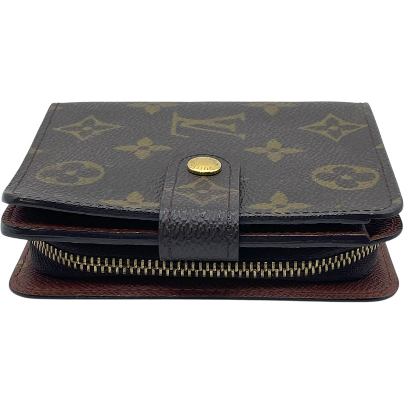 ルイ・ヴィトン LOUIS VUITTON コンパクトジップ M61667 ブラウン モノグラム レディース 二つ折り財布