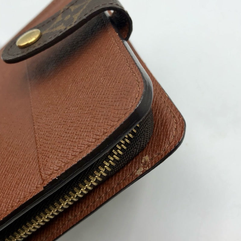 ルイ・ヴィトン LOUIS VUITTON コンパクトジップ M61667 ブラウン モノグラム レディース 二つ折り財布