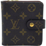 ルイ・ヴィトン LOUIS VUITTON コンパクトジップ M61667 ブラウン モノグラム レディース 二つ折り財布