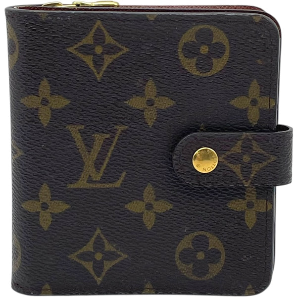 ルイ・ヴィトン LOUIS VUITTON コンパクトジップ M61667 ブラウン モノグラム レディース 二つ折り財布