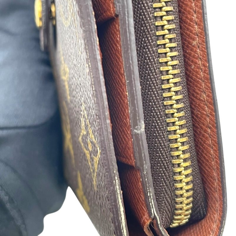 ルイ・ヴィトン LOUIS VUITTON コンパクトジップ M61667 ブラウン モノグラム レディース 二つ折り財布