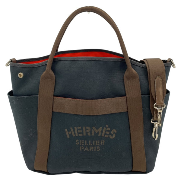 エルメス HERMES サックドパンサージュ B刻印　(2023年製) ネイビー　シルバー金具 トワル レディース トートバッグ