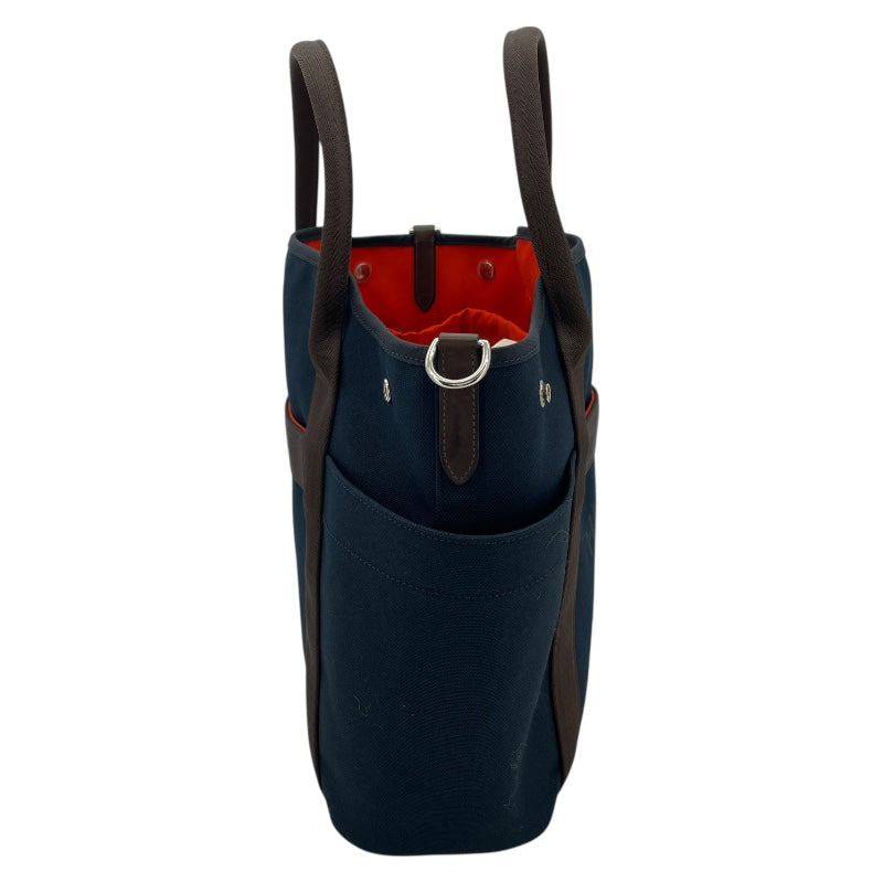 エルメス HERMES サックドパンサージュ B刻印　(2023年製) ネイビー　シルバー金具 トワル レディース トートバッグ