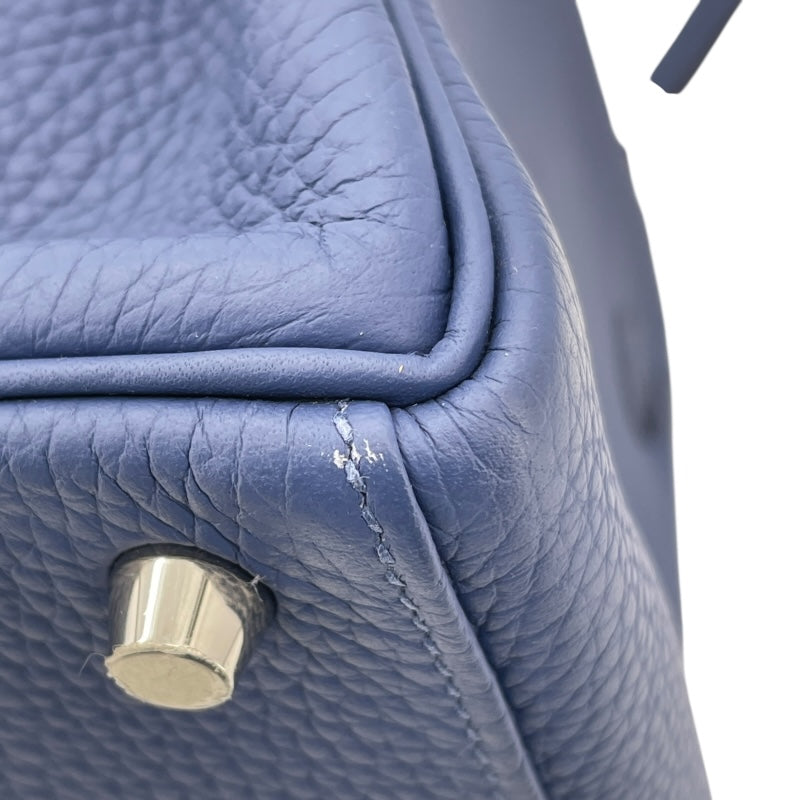 エルメス HERMES ケリー28 内縫い C刻 ブルーブライトン SV金具 トリヨン レディース ショルダーバッグ