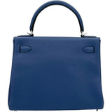 エルメス HERMES ケリー28 内縫い C刻 ブルーブライトン SV金具 トリヨン レディース ショルダーバッグ