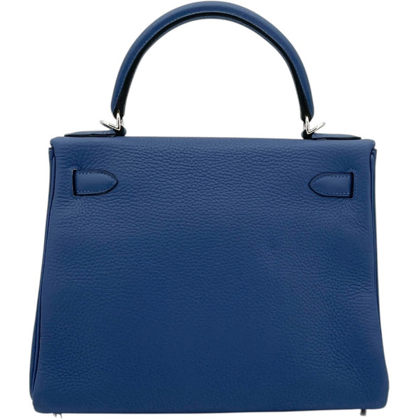 エルメス HERMES ケリー28 内縫い C刻 ブルーブライトン SV金具 トリヨン レディース ショルダーバッグ