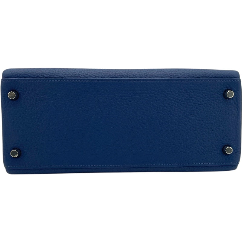 エルメス HERMES ケリー28 内縫い C刻 ブルーブライトン SV金具 トリヨン レディース ショルダーバッグ