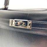 エルメス HERMES ミニケリー2 U刻印 ブラック SV金具 ボックスカーフ レディース ショルダーバッグ