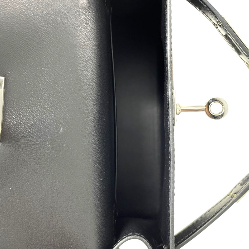 エルメス HERMES ミニケリー2 U刻印 ブラック SV金具 ボックスカーフ レディース ショルダーバッグ