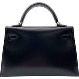 エルメス HERMES ミニケリー2 U刻印 ブラック SV金具 ボックスカーフ レディース ショルダーバッグ