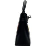 エルメス HERMES ミニケリー2 U刻印 ブラック SV金具 ボックスカーフ レディース ショルダーバッグ