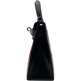 エルメス HERMES ミニケリー2 U刻印 ブラック SV金具 ボックスカーフ レディース ショルダーバッグ