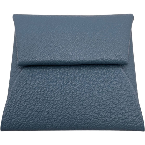 エルメス HERMES バスティア ヴェルソ W刻 ブルー シェーブル レディース コインケース