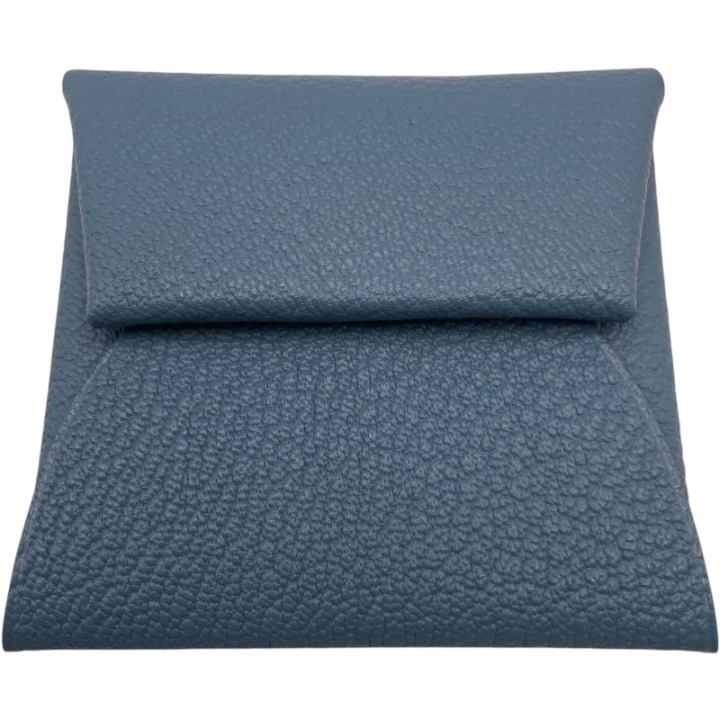 エルメス HERMES バスティア ヴェルソ W刻 ブルー シェーブル レディース コインケース