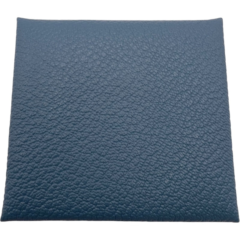 エルメス HERMES バスティア ヴェルソ W刻 ブルー シェーブル レディース コインケース