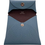 エルメス HERMES バスティア ヴェルソ W刻 ブルー シェーブル レディース コインケース