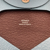 エルメス HERMES バスティア ヴェルソ W刻 ブルー シェーブル レディース コインケース