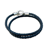 エルメス HERMES グレナン ドゥブルトゥール ブラック/SV金具 スイフトレザー レディース ブレスレット