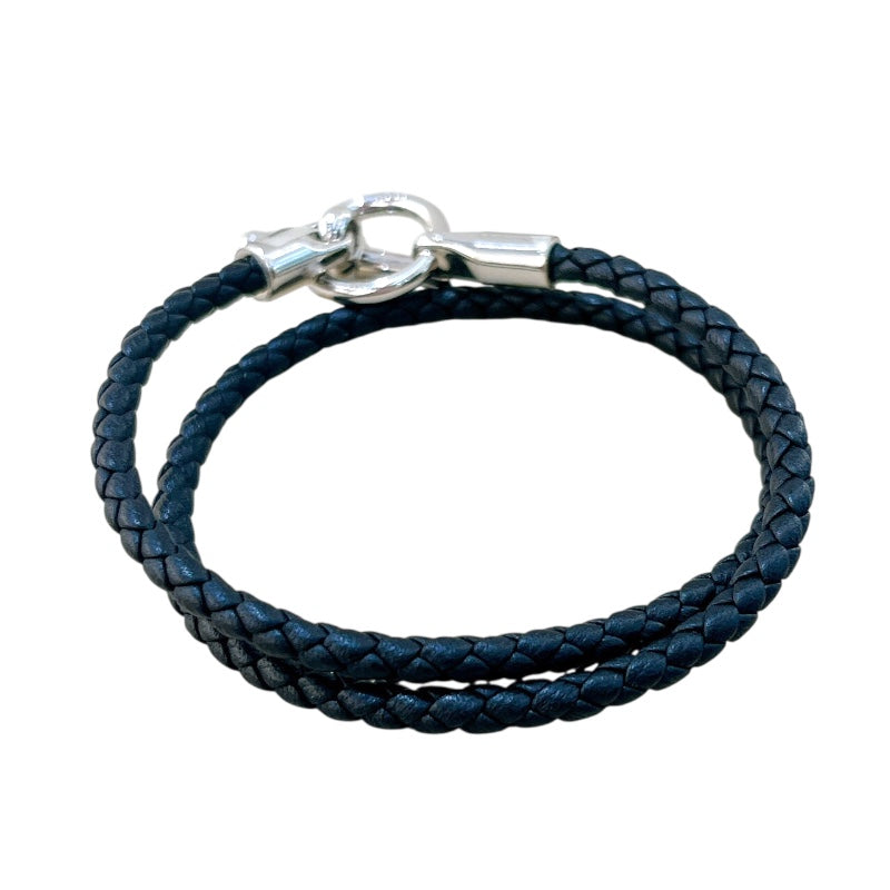 エルメス HERMES グレナン ドゥブルトゥール ブラック/SV金具 スイフトレザー レディース ブレスレット