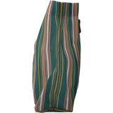 マルニ MARNI フラワーカフェストライプバッグ グリーン ピンク ナイロン レディース ハンドバッグ