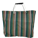 マルニ MARNI フラワーカフェストライプバッグ グリーン ピンク ナイロン レディース ハンドバッグ