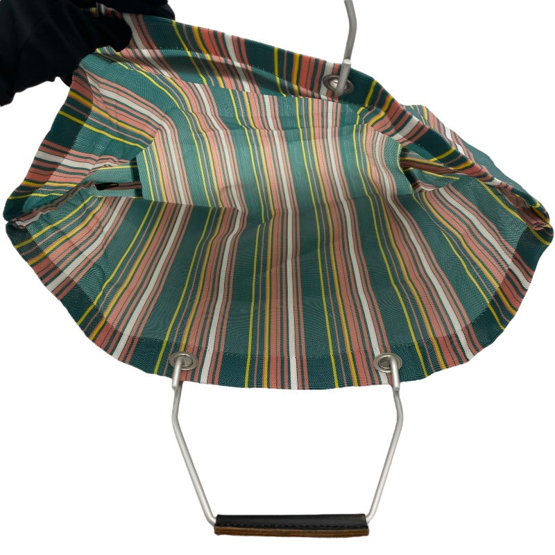 マルニ MARNI フラワーカフェストライプバッグ グリーン ピンク ナイロン レディース ハンドバッグ