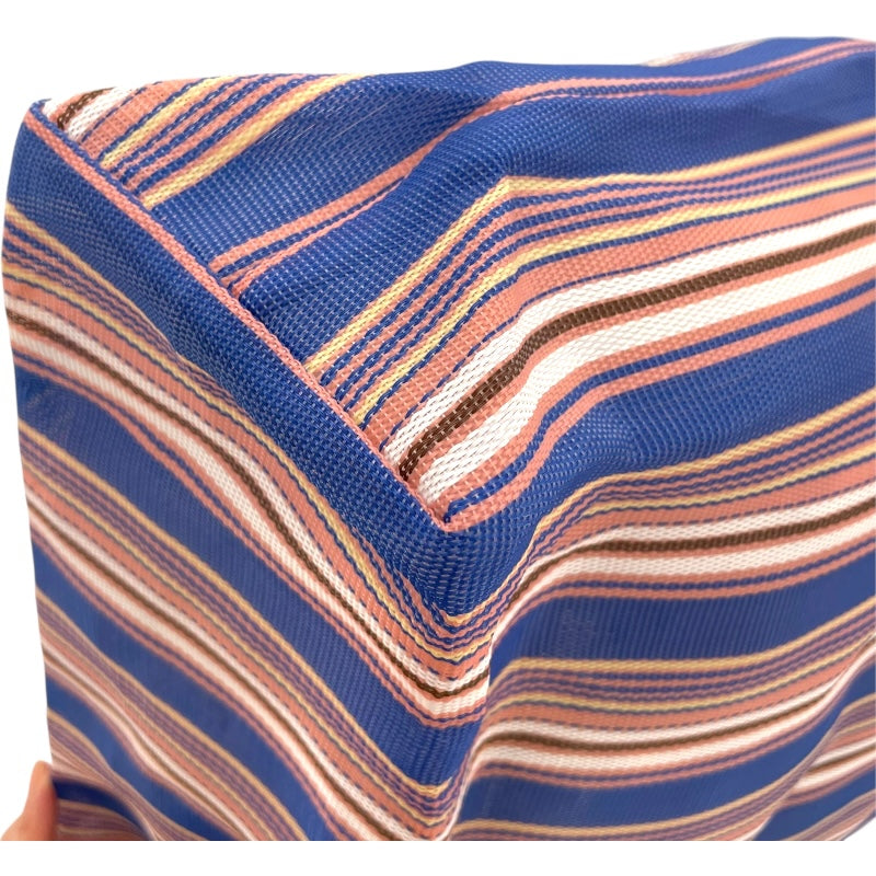 マルニ MARNI フラワーカフェストライプバッグ ブルー・ピンク ナイロン レディース その他バッグ