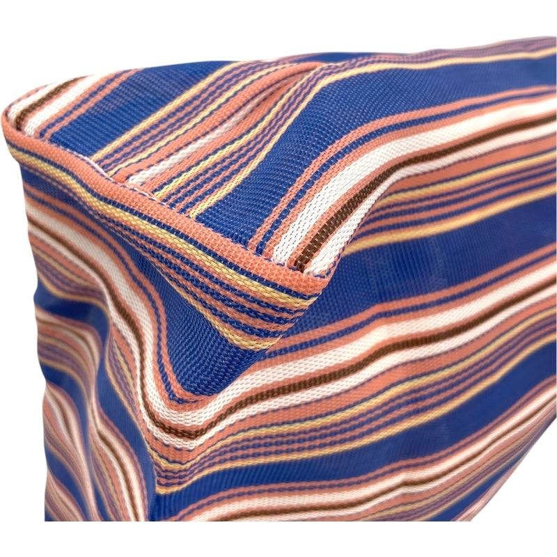 マルニ MARNI フラワーカフェストライプバッグ ブルー・ピンク ナイロン レディース その他バッグ
