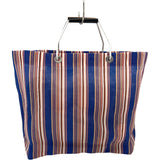 マルニ MARNI フラワーカフェストライプバッグ ブルー・ピンク ナイロン レディース その他バッグ