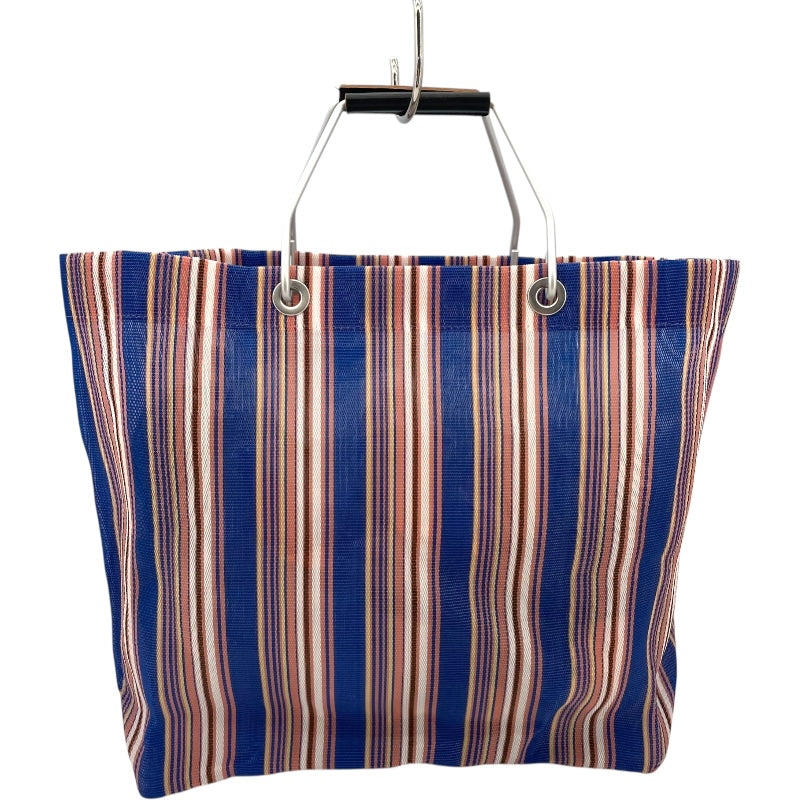 マルニ MARNI フラワーカフェストライプバッグ ブルー・ピンク ナイロン レディース その他バッグ