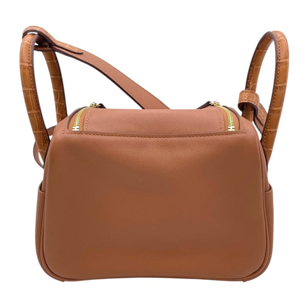 エルメス HERMES リンディミニタッチ B刻 ゴールド GD金具 スイフト アリゲーターマット レディース ショルダーバッグ